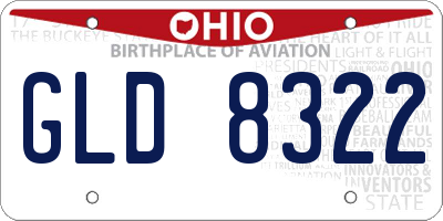 OH license plate GLD8322