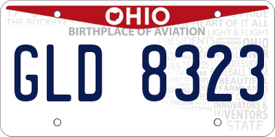 OH license plate GLD8323