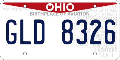 OH license plate GLD8326