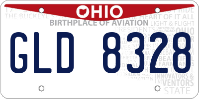 OH license plate GLD8328