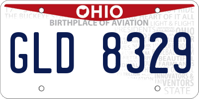 OH license plate GLD8329