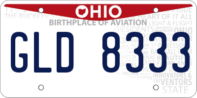 OH license plate GLD8333