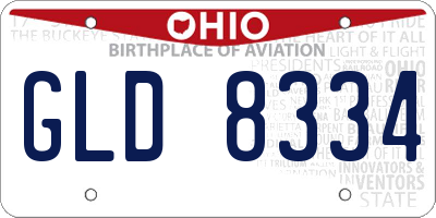 OH license plate GLD8334