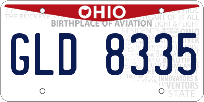 OH license plate GLD8335
