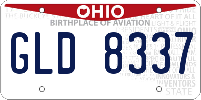 OH license plate GLD8337