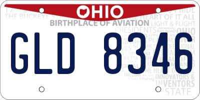 OH license plate GLD8346