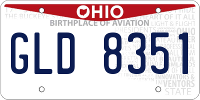 OH license plate GLD8351
