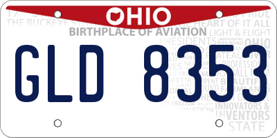OH license plate GLD8353