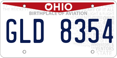 OH license plate GLD8354