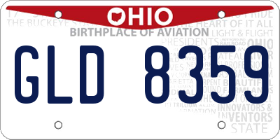 OH license plate GLD8359