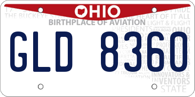 OH license plate GLD8360