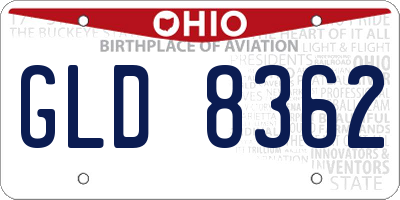 OH license plate GLD8362