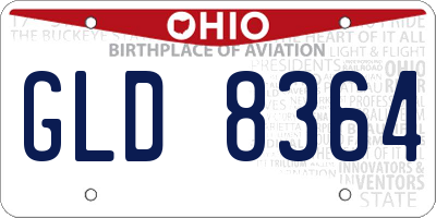 OH license plate GLD8364