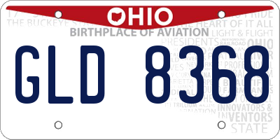 OH license plate GLD8368