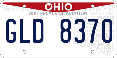 OH license plate GLD8370