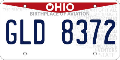 OH license plate GLD8372