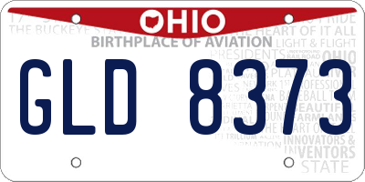 OH license plate GLD8373