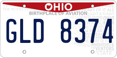 OH license plate GLD8374