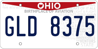 OH license plate GLD8375