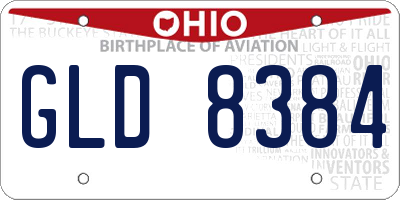 OH license plate GLD8384