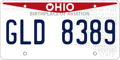 OH license plate GLD8389