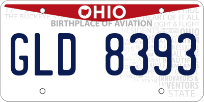 OH license plate GLD8393