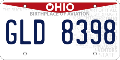OH license plate GLD8398