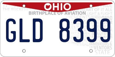 OH license plate GLD8399