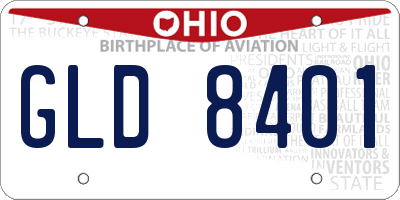 OH license plate GLD8401