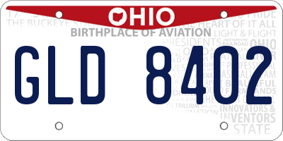 OH license plate GLD8402