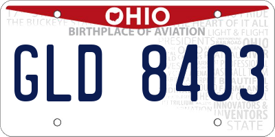 OH license plate GLD8403