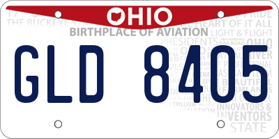OH license plate GLD8405