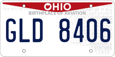 OH license plate GLD8406