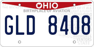OH license plate GLD8408