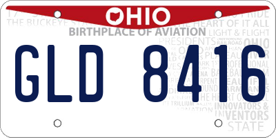 OH license plate GLD8416