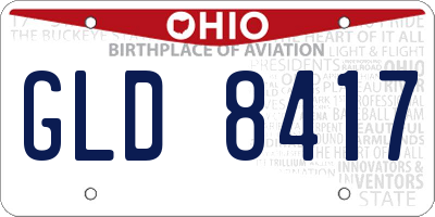 OH license plate GLD8417
