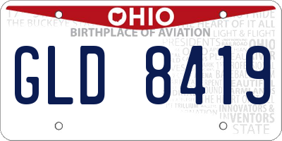 OH license plate GLD8419