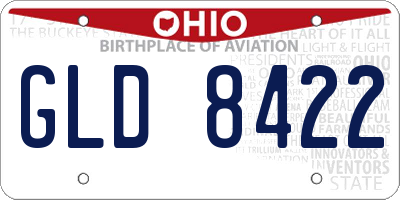 OH license plate GLD8422
