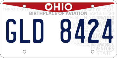 OH license plate GLD8424
