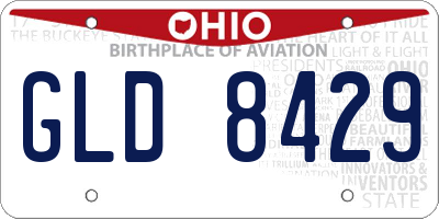 OH license plate GLD8429