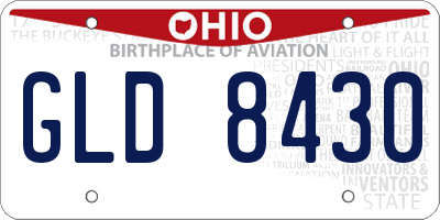 OH license plate GLD8430