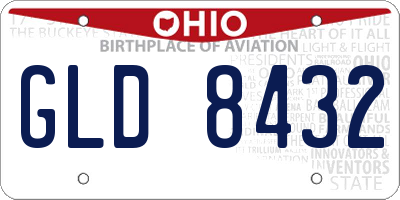 OH license plate GLD8432