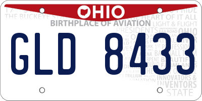 OH license plate GLD8433
