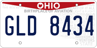 OH license plate GLD8434
