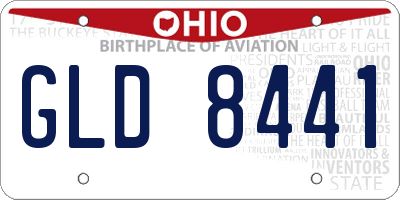 OH license plate GLD8441