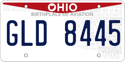 OH license plate GLD8445