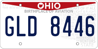 OH license plate GLD8446
