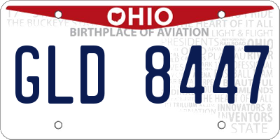 OH license plate GLD8447
