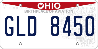 OH license plate GLD8450