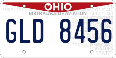 OH license plate GLD8456